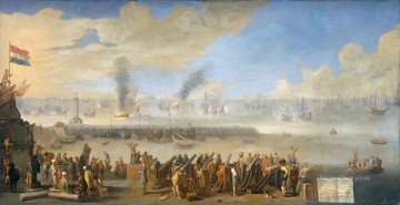 La batalla de Livorno 1653 Johannes Lingelbach Pinturas al óleo